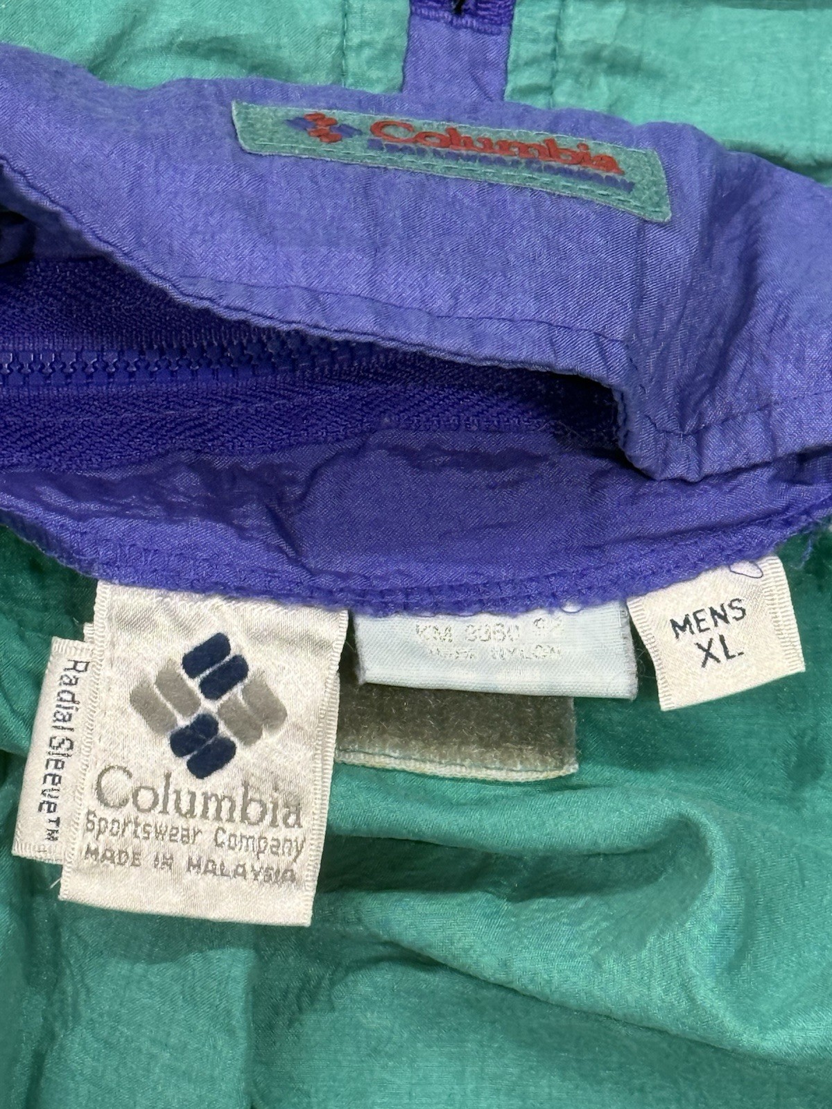 Vintage Columbia Windbreaker Anorak & Pants XL Teal Track Set Colorblock 80s 90s thumbnail 8