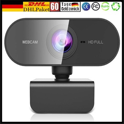 Webcam Mit Mikrofon Kamera PC Cam 1080p HD 360° Einstellbar USB Webcam Für Konfe