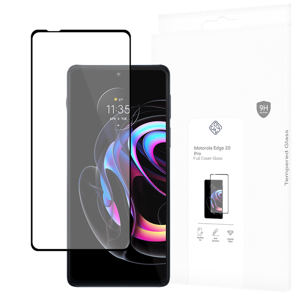 Panzerfolie Schutzglas Motorola Edge 20 Pro Displayschutz - Cazy - Schwarz-image