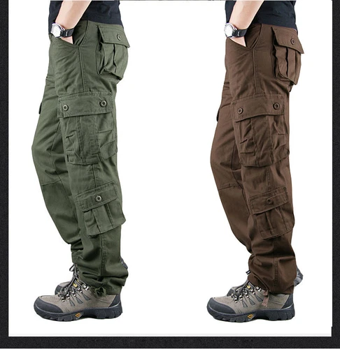 Herren Cargo Hose Outdoor 8 Taschen Arbeitshose Loose Fit Freizeit Hose-Workwear - Bild 4 von 14