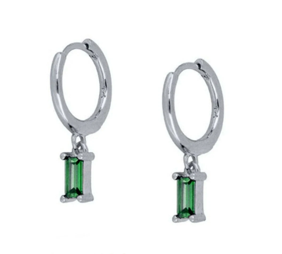Emerald baguette earrings deals