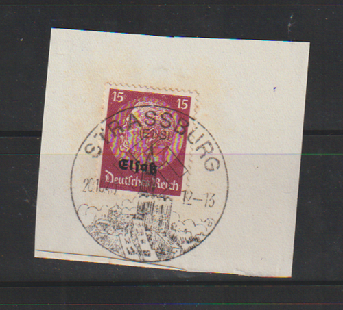 * 534**SCARCE *MINDBLOWING WWII HITLER NAZI *SWASTIKA* STRASSBURG CANCEL*STAMP