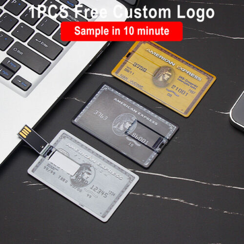 Free Logo USB 2.0 Flash Drive Credit Card Pen Drive 64G Pendrive Memory Stick 8G - Picture 1 of 27