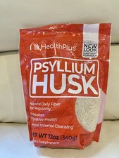 Health Plus Psyllium Husk Natural Daily Powder Gluten Free 12 oz Exp 3/2025