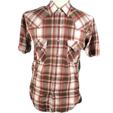 Plains Western Wear Cowboy Rodeo Shirt Men  s Medium Pearl Snaps Rancher Farm