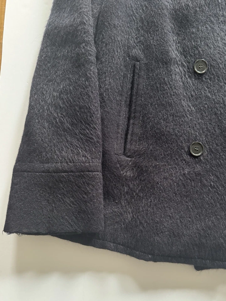 Chaqueta Abrigo Marc by Marc Jacobs Piel Alpaca Lana Guisante ~ Azul Marino Mujer Talla M Foto 4 de 4