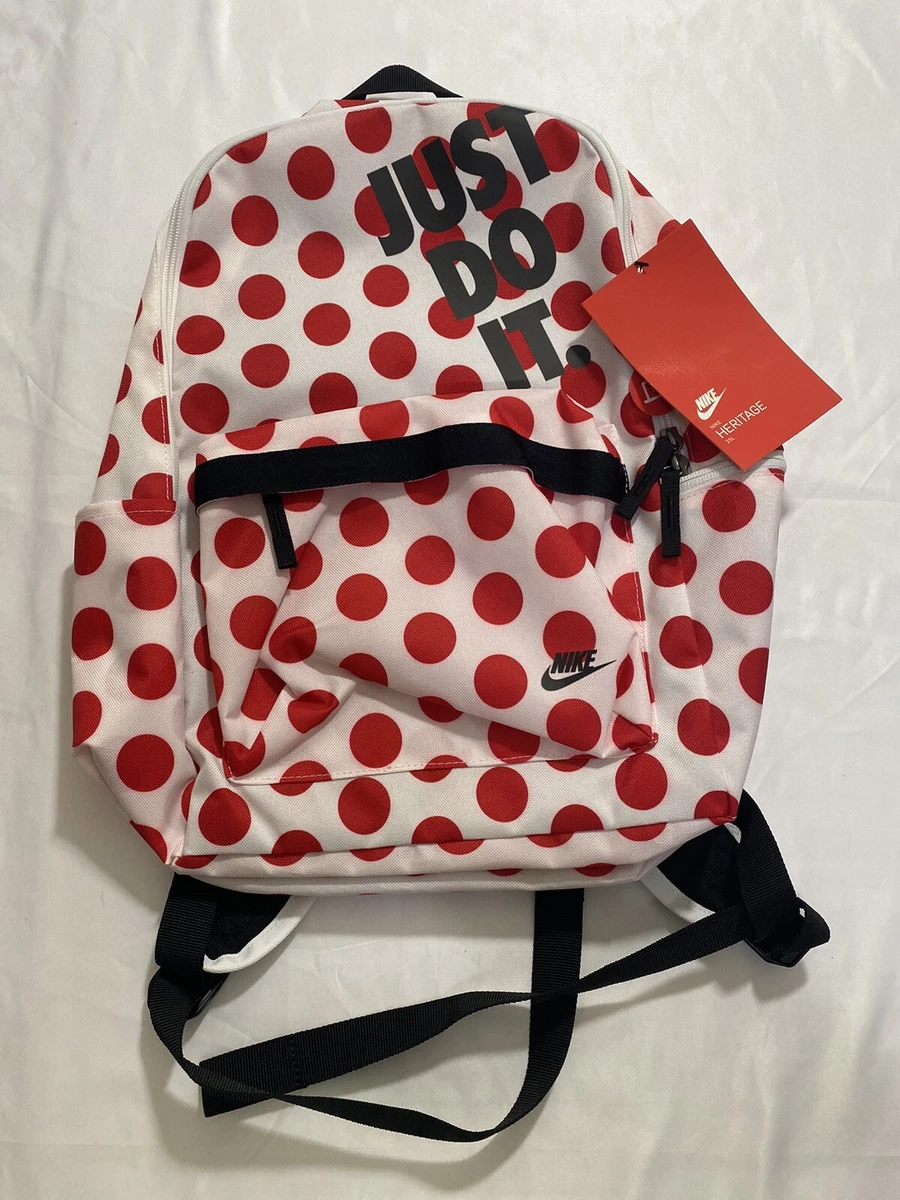New Red White Polka Dot Nike Heritage 25L Backpack CK4306 100 eBay