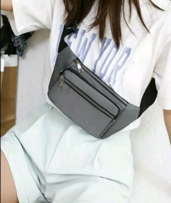 Unisex Grey Waist Bag