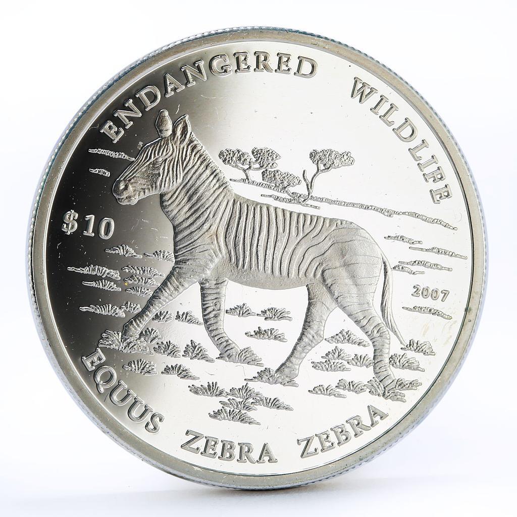 Namibia 10 dollars Endangered Wildlife series Zebra proof