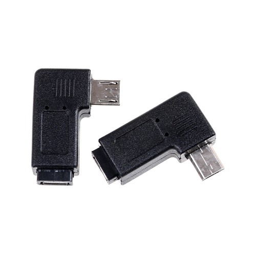 2x 90 Degree Micro Left &Right Angle USB Male to Female Plug Adapter Charger BDA - Picture 4 of 6