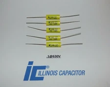 Illinois .1uf @630Vcapacitors, POLYPROPYLENE film axial lead capacitor, set of 5