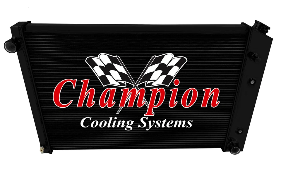 Radiador RS Champion 3 filas acabado negro núcleo 19"x28" para GMC Jimmy 1973-1991 Foto 3 de 4