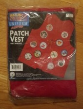 NIP VINTAGE 1996 BOY CUB SCOUT PATCH VEST RED YOUTH LARGE USA MADE