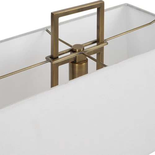 Modern Minimalist White Marble Rectangles Table Lamp 35 in Geometric Blocks Gold - Picture 8 of 8