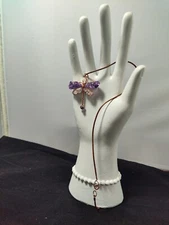 Rose Quartz & Amethyst Dragonfly Necklace - Handcrafted USA - FREE shipping