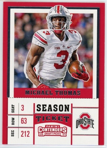 Michael Thomas 2017 Panini Contenders Draft Picks #77 Ohio State Buckeyes
