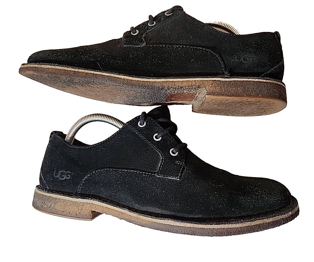 SAOLA Scarpe UGG scamosciate Oxford comode pelle di pecora foderate chaucer 3269 stringate nere uomo 9