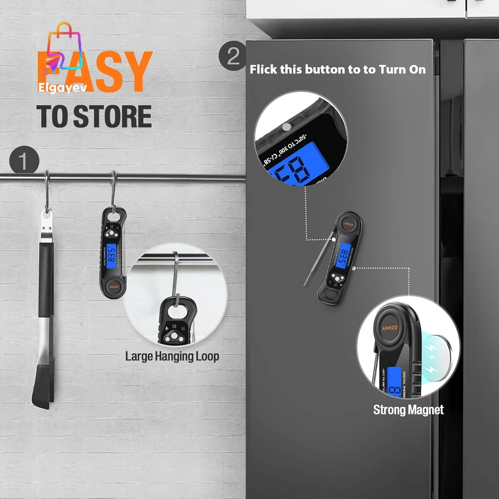 Meat Thermometer Digital, Candy Thermometer Food Thermometer Instant Read Thermo