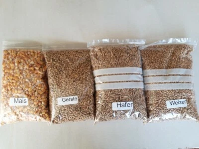 (1Kg = 8,20 €) Getreidepaket Nagerfutter Hafer Mais Gerste Weizen 2200g Samen