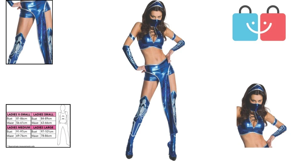 Auténtico conjunto de disfraces para mujer Mortal Kombat Kitana - pequeño, solo lavado a mano Foto 2 de 4