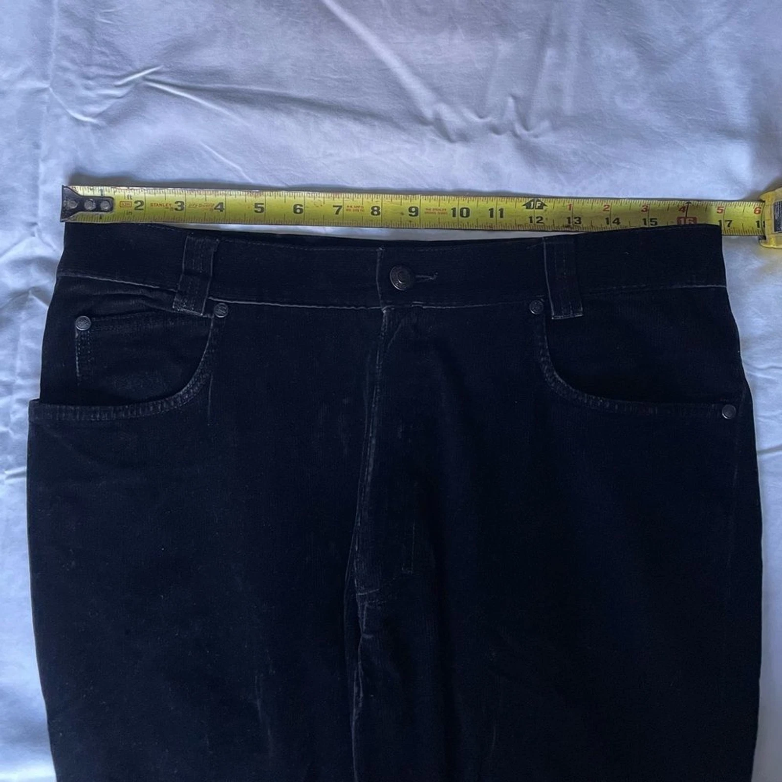 Pantalone Versace Classic anni 90 in velluto a coste nero 34" vita 32" cucitura interna