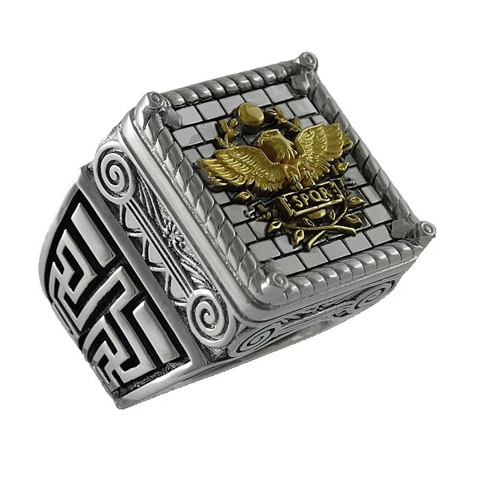 Anillos de plata esterlina de signos y símbolos sin piedra para hombre