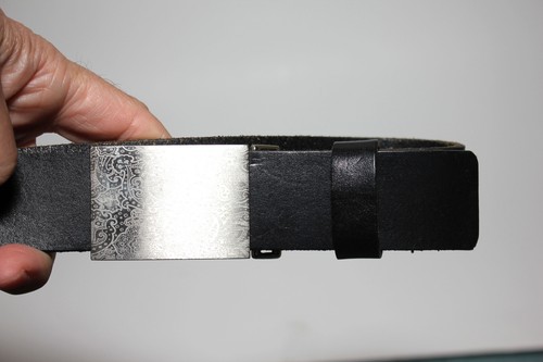 Cinturón de cuero genuino negro Robert Graham - Hebilla de cachemira - Talla 34 - 39" de largo - Imagen 5 de 10