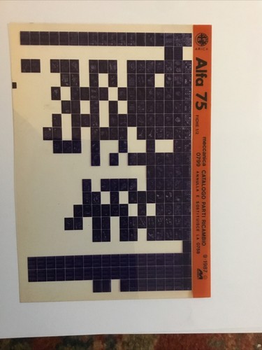 Microfiche Alfa Romeo 75 09/87