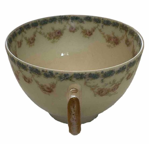 Antique HAVILAND Limoges France TEA CUP Pink Roses Blue Flowers Garland Pattern - Picture 5 of 7