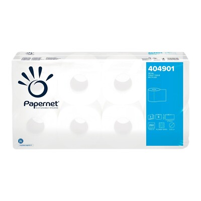 72 Rollen Toilettenpapier Papernet Klopapier 3 lagig 250 Blatt weiß 404569