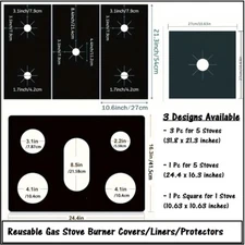 Reusable Gas Stove Teflon Mat Burner Covers Liners Protectors Washable Non Stick