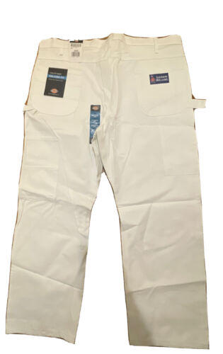 NEW DICKIES RELAXED FIT WHITE UTILITY PANTS PAINTERS PANTS Size 42x30