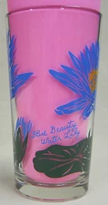 Blue Beauty Water Lily Peanut Butter Glass Glasses Drinking Kitchen Mauzy 38-6