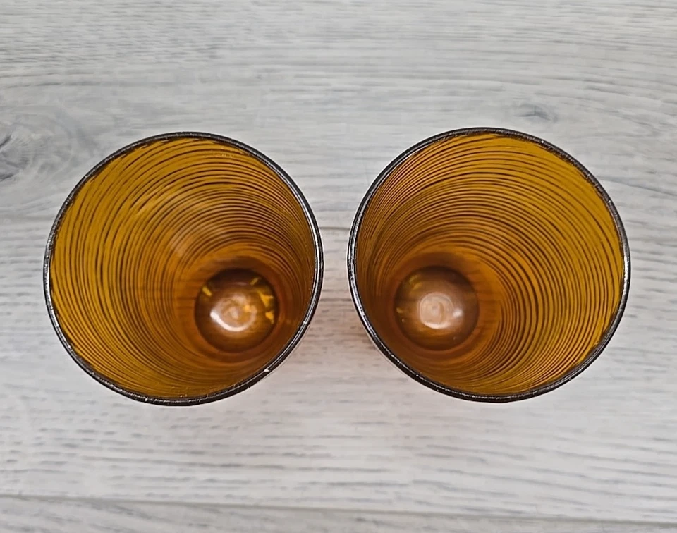 Vtg Lenox Ware Sociables Amber Swirl 12 oz Plastic Water Tumblers - Set of 2 - Image 3 of 4