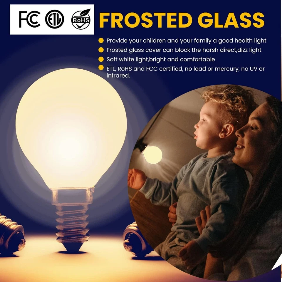 40W E12 Frosted Globe LED Bulbs, 2700K Warm White Dimmable Candelabra Base, Eye- - Image 3 of 4