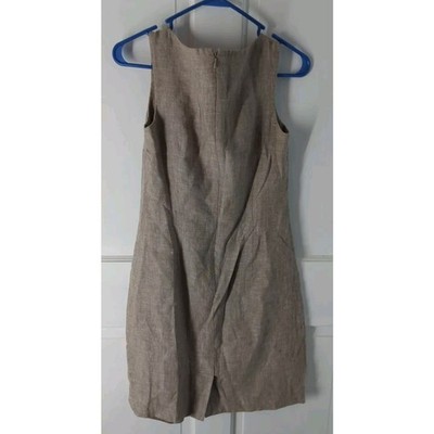 Madison Linen Jumper dress Women's Size 4 beige short Casual | eBay