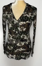 William Rast Camo Star Long Sleeve Thermal Top Size M