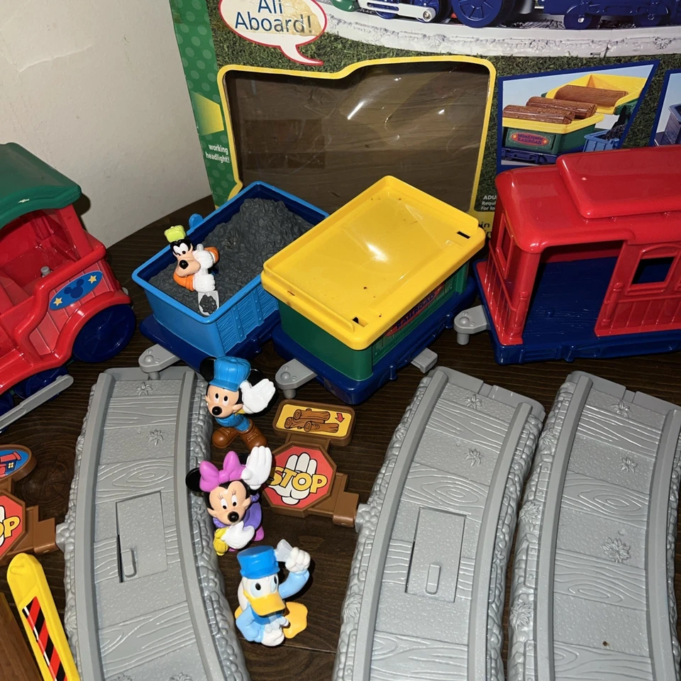 Vtg Fisher Price Mickey Hometown Railroad Disney Train With Lights And Sounds - Image 4 of 4