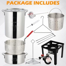 Propane 30 Qt. Turkey Fryer Set 55,000 BTU Burner Ideal for Outdoor Cooking