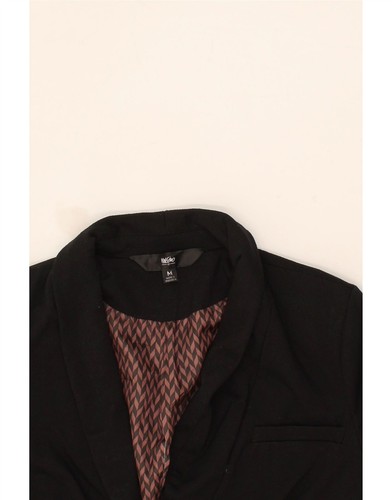 MOSSIMO Womens 3/4 Sleeve 1 Button Blazer Jacket UK 12 Medium Black CO09 - Picture 3 of 3