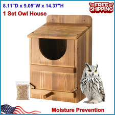Owl House, Barn Owl Nesting Box with Bird Stand and Wood Shavings, Large Wooden