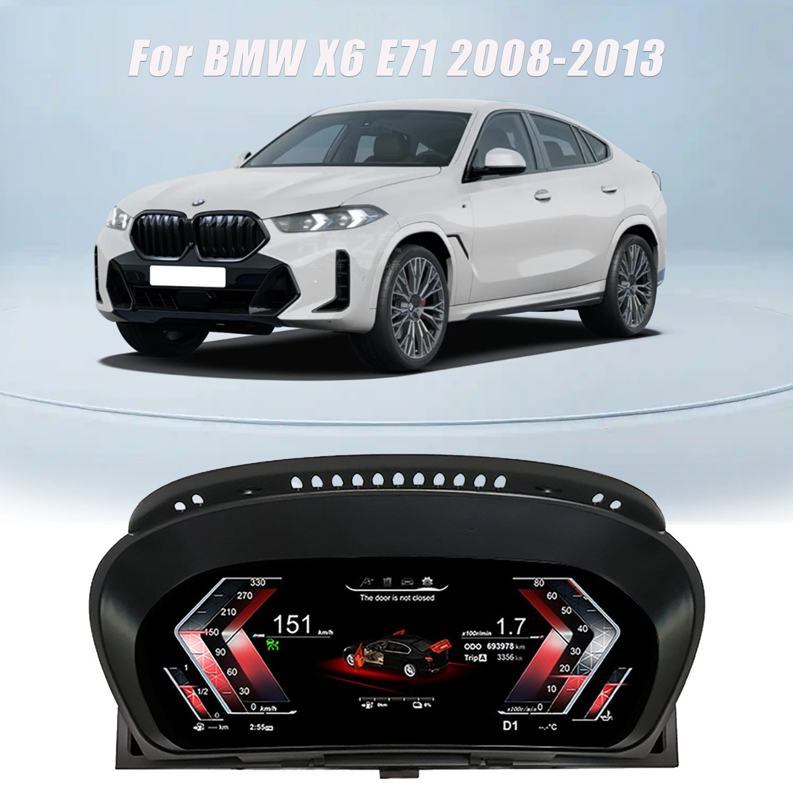 12.3" LCD Digital Instrument Dashboard Cluster For BMW 6 Series X6 E71 2008-2013