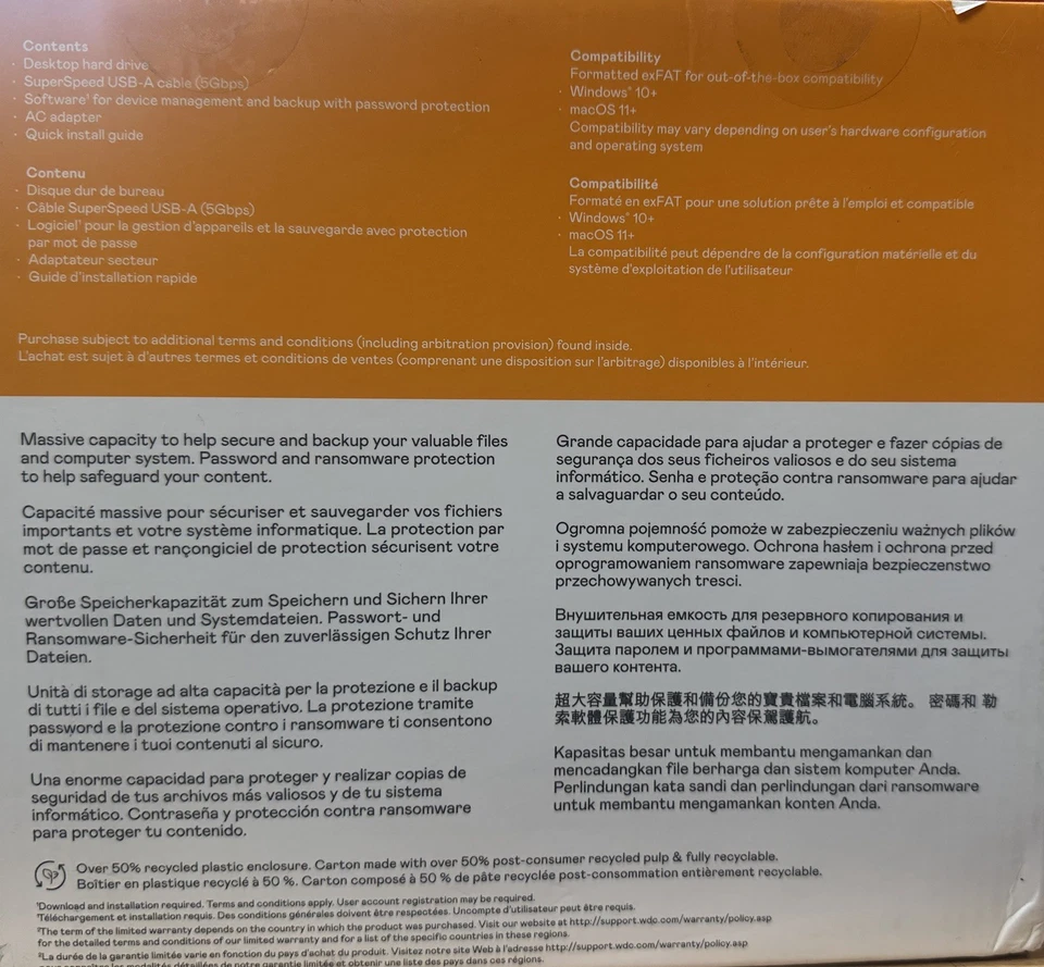 Western Digital My Book 16TB Desktop External HDD With Password PROTECTION-USB3 - Image 2 of 2