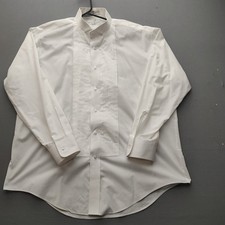 Neil Allyn Leonard White Pleated Wingtip Tuxedo Shirt XL 34/35