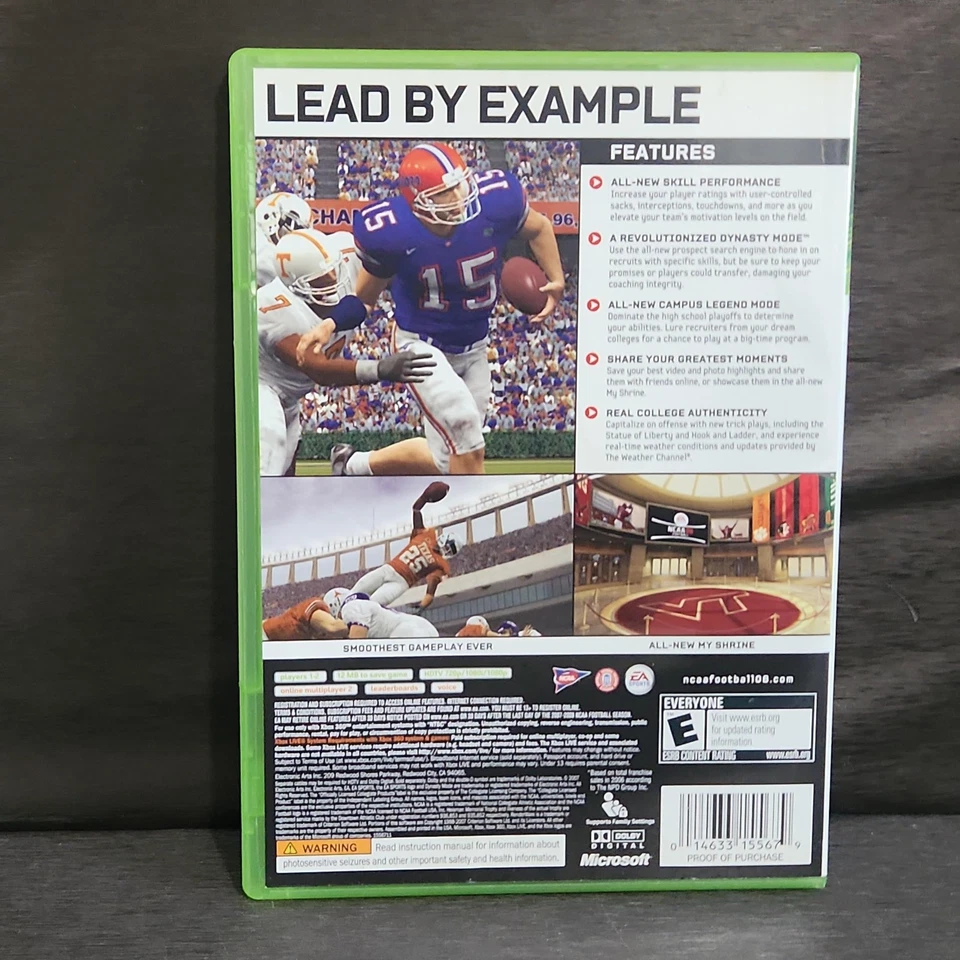 NCAA Football 08 Xbox 360 Complete CIB Game Case Manual EA Sports ESPN - Image 3 of 4