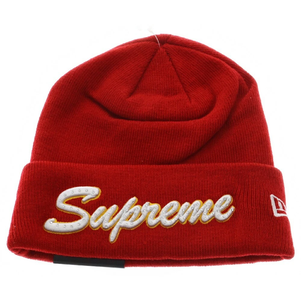 Supreme 18Awera Script Beanie Logo Tricoté Rouge / Degré S Couleur Pavage AC886