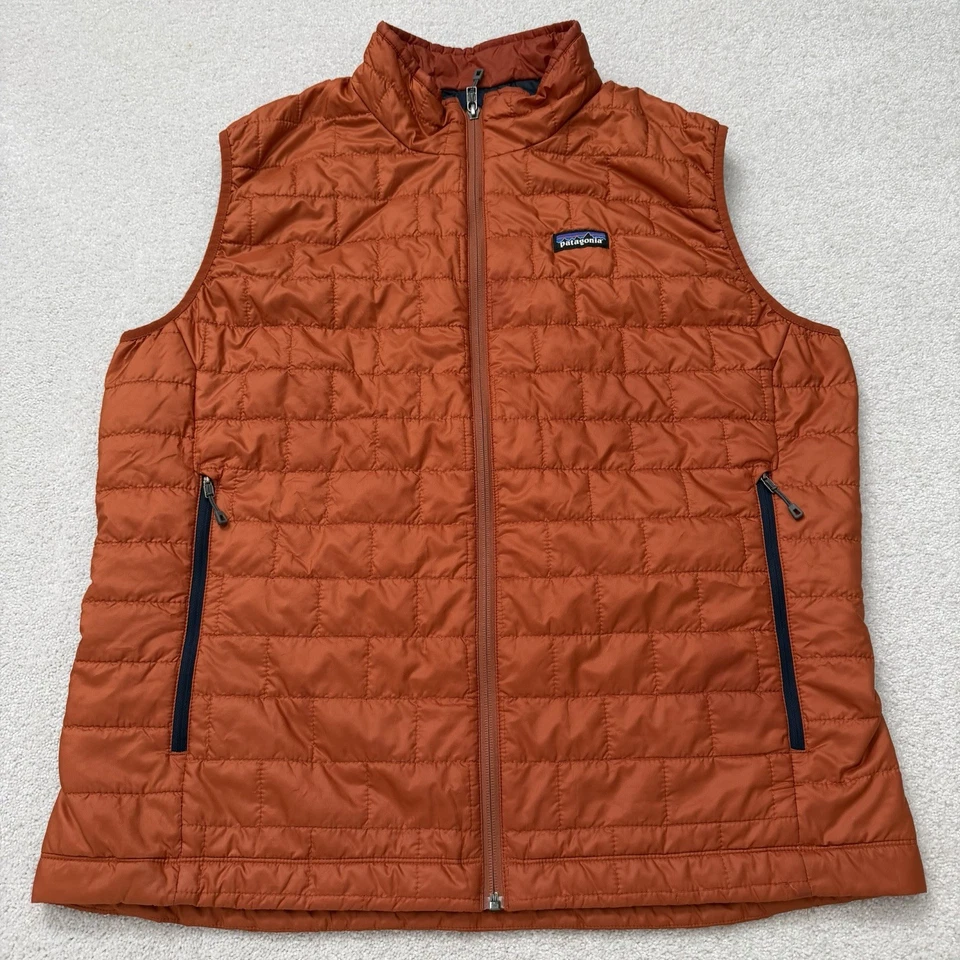 Patagonia Nano Puff Vest Men's Extra Large XL Orange Full Zip Puffer Outdoor - Image 2 of 4