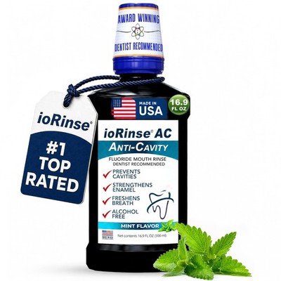 AC Anticavity Fluoride Mouthwash Alcohol-Free Molecular Iodine Mint Rinse 16.9