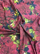 Oscar de La Renta Dress Deadstock Fabric Floral Dahlia Nylon/Lycra