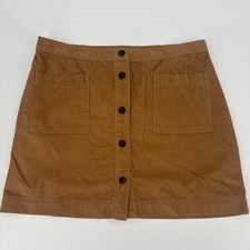 Gap Brown Corduroy Button Up Skirt Size Large